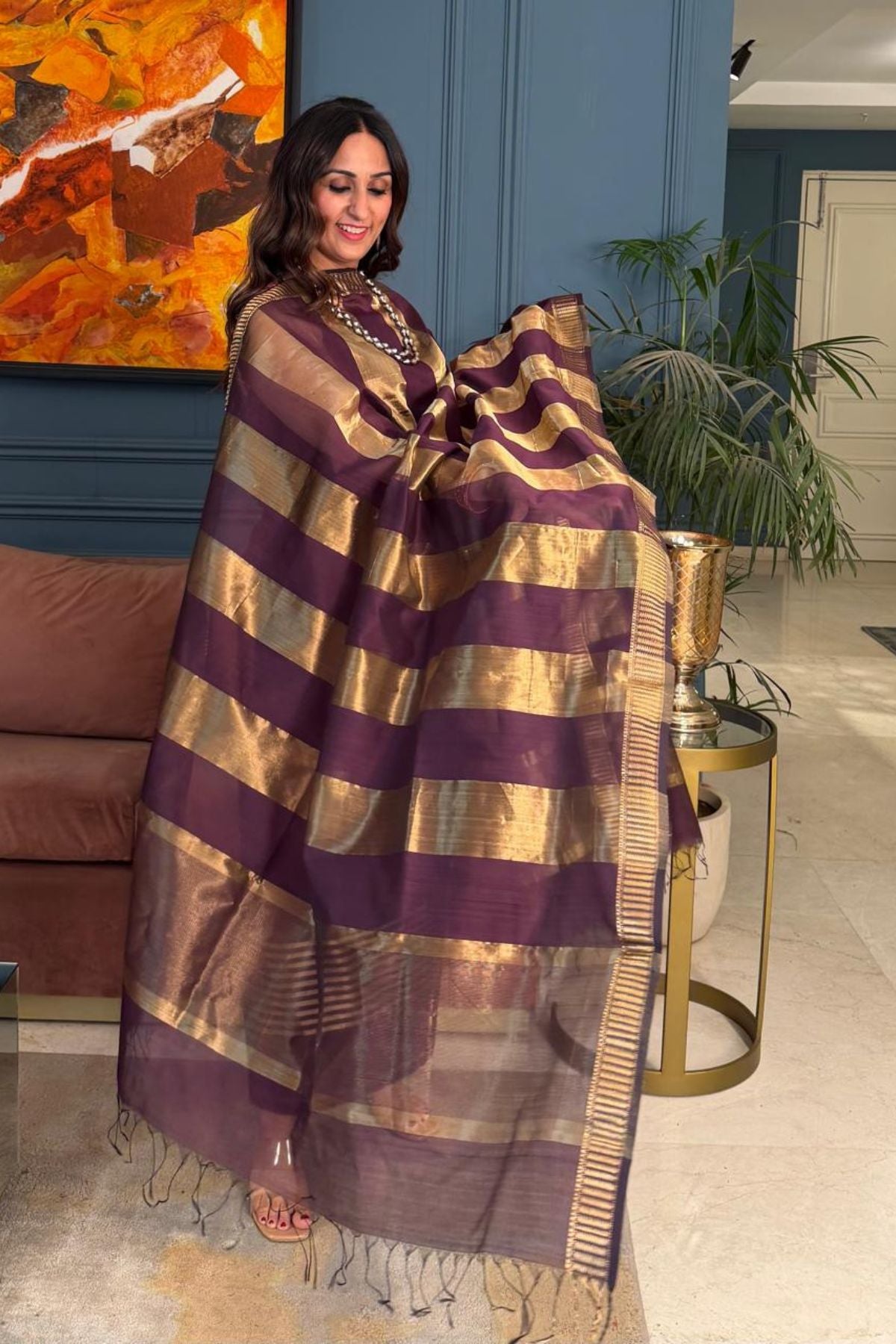 Maheshwari silk kurta dupatta set